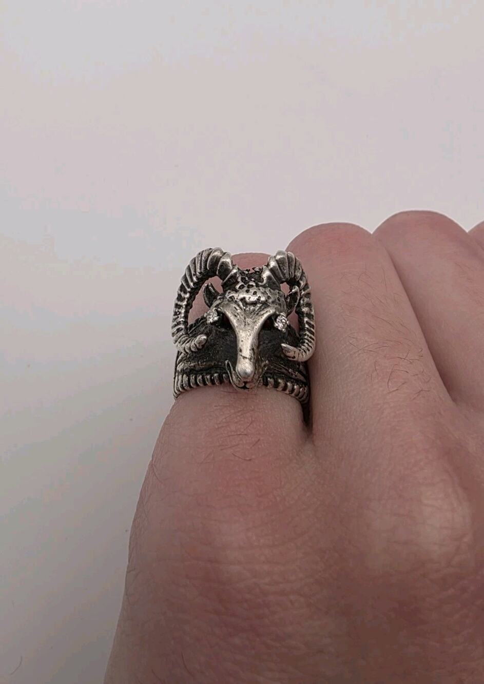 Sterling Silver 925 Ram Head Size 7.5